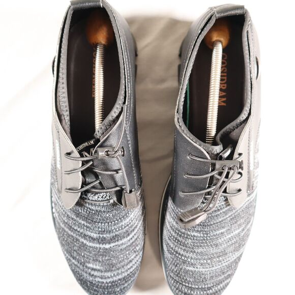 Cosidram Slip On Loafers Mens Size 11 Lace Up Gray & Black Fabrick Faux Leather - Picture 4 of 11